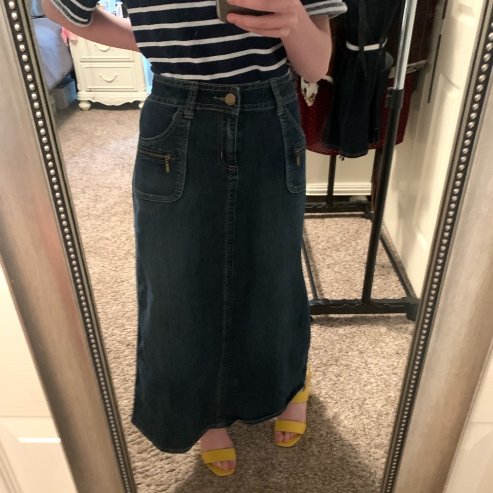 Long straight jean skirt